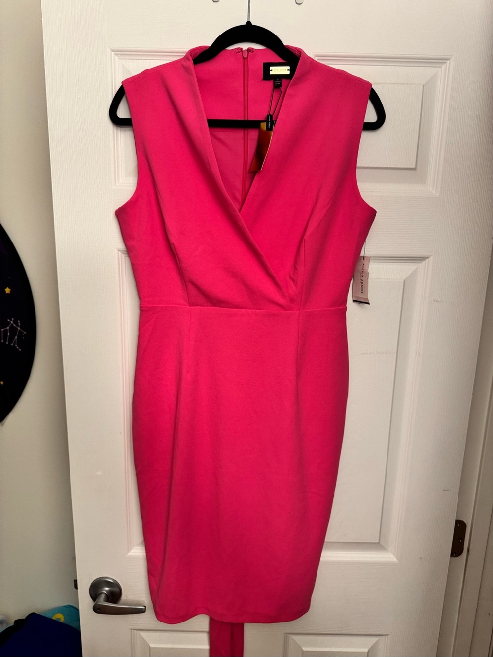 Alexia Admor Fuchsia Sleeveless Midi Sheath Dress
